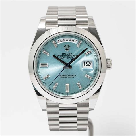 rolex day-date diamond bezel ice blue face|rolex 228206 day date.